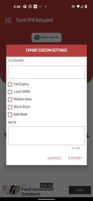 Capture d'écran de l'application Stark VPN Reloaded - #4