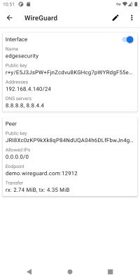 Capture d'écran de l'application WireGuard - #2