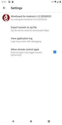 Capture d'écran de l'application WireGuard - #5