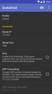 Capture d'écran de l'application SocksDroid - #1
