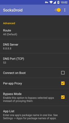 Capture d'écran de l'application SocksDroid - #3