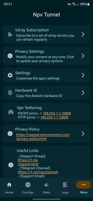 Capture d'écran de l'application Npv Tunnel - #5