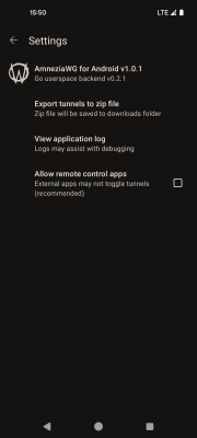 Capture d'écran de l'application AmneziaWG - #4