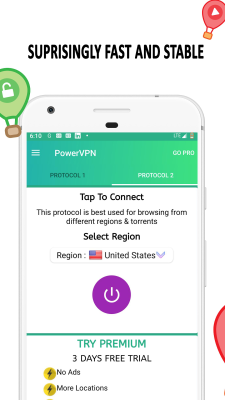 Capture d'écran de l'application Power VPN - #1