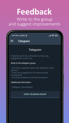Capture d'écran de l'application Nomad VPN - #5