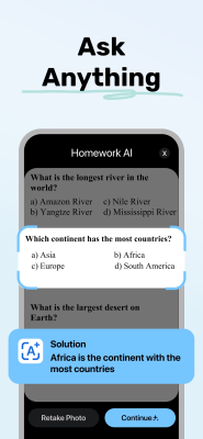 Capture d'écran de l'application Homework AI - #3
