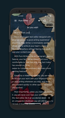 Capture d'écran de l'application Pure Writer - #2