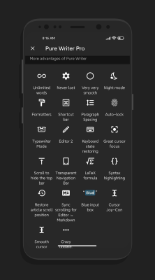 Capture d'écran de l'application Pure Writer - #8