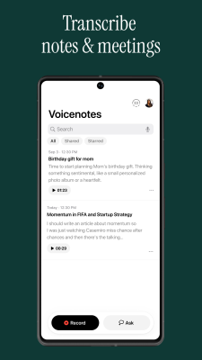 Capture d'écran de l'application Voicenotes - #1