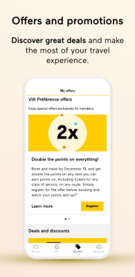 Capture d'écran de l'application VIA Rail Canada - #4