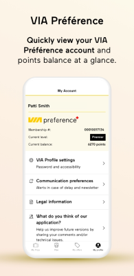 Capture d'écran de l'application VIA Rail Canada - #6
