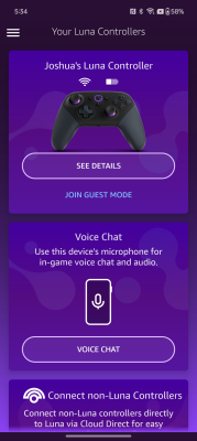 Capture d'écran de l'application Luna Controller - #3