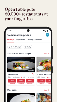 Capture d'écran de l'application OpenTable - #1