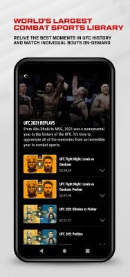 Capture d'écran de l'application UFC - #4