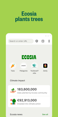 Capture d'écran de l'application Ecosia - #2