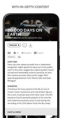 Capture d'écran de l'application MUBI - #3