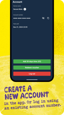 Capture d'écran de l'application Mullvad VPN - #3