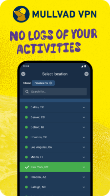 Capture d'écran de l'application Mullvad VPN - #4