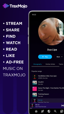 Capture d'écran de l'application TraxMojo Music Streaming - #3