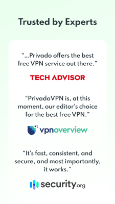 Capture d'écran de l'application PrivadoVPN - #8