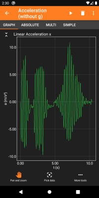 Capture d'écran de l'application phyphox - #3