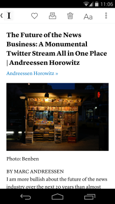 Capture d'écran de l'application Instapaper - #2