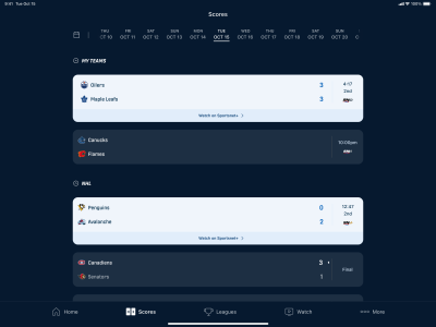 Capture d'écran de l'application Sportsnet - #7