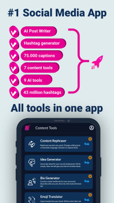 Capture d'écran de l'application Hashtags AI - #3