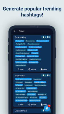 Capture d'écran de l'application Hashtags AI - #5