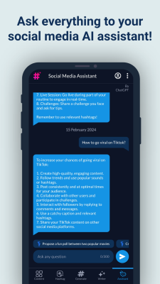 Capture d'écran de l'application Hashtags AI - #6