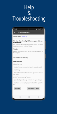Capture d'écran de l'application Shake Flashlight & Camera - #6