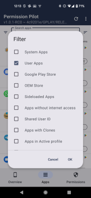 Capture d'écran de l'application Permission Pilot - #6