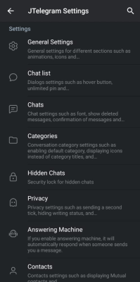 Capture d'écran de l'application JTelegram+ - #2
