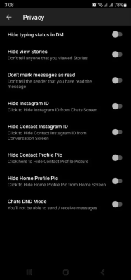 Capture d'écran de l'application JTInstagram+ - #2