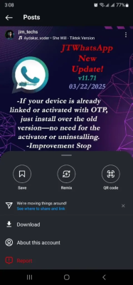 Capture d'écran de l'application JTInstagram+ - #3