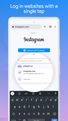 Capture d'écran de l'application pCloud Pass - #1