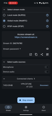Capture d'écran de l'application ScreenStream - #2