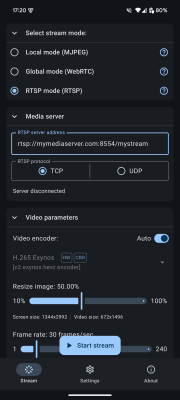 Capture d'écran de l'application ScreenStream - #3