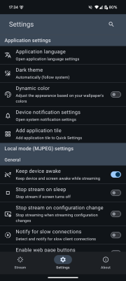 Capture d'écran de l'application ScreenStream - #4