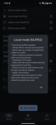 Capture d'écran de l'application ScreenStream - #6