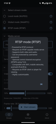 Capture d'écran de l'application ScreenStream - #8