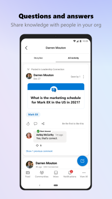Capture d'écran de l'application Viva Engage - #5