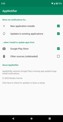 Capture d'écran de l'application AppNotifier - #1