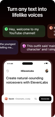 Capture d'écran de l'application ElevenLabs: AI Voice Generator - #1