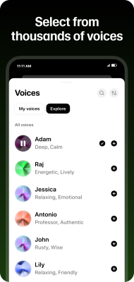 Capture d'écran de l'application ElevenLabs: AI Voice Generator - #2