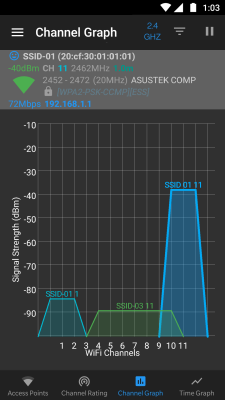 Capture d'écran de l'application WiFi Analyzer (open-source) - #4