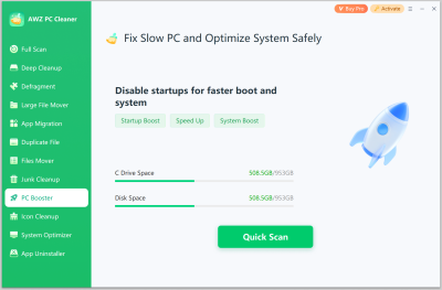 Capture d'écran de l'application AWZ PC Cleaner - #4