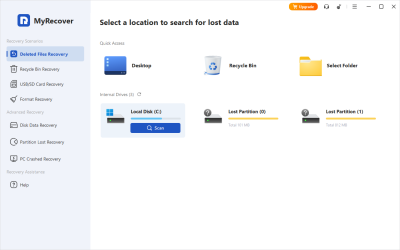 Capture d'écran de l'application MyRecover - #1