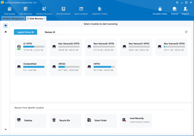 Capture d'écran de l'application MiniTool Partition Wizard Free - #2