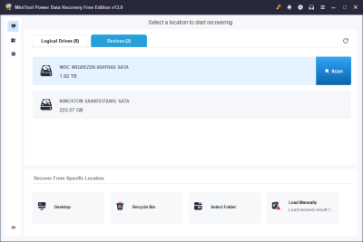 Capture d'écran de l'application MiniTool Power Data Recovery Free Edition - #2